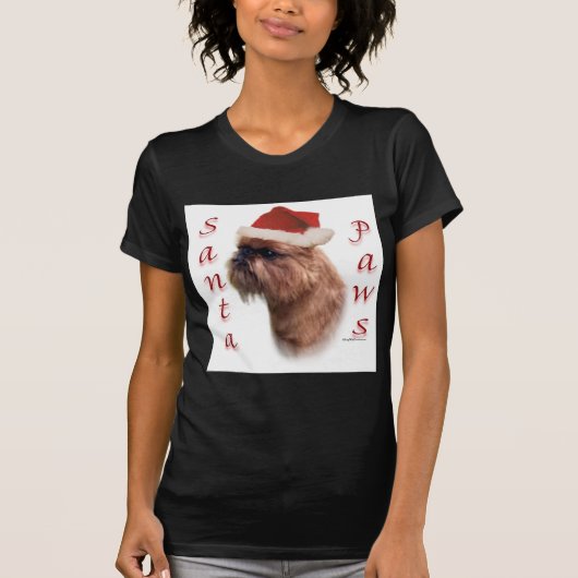 ブリュッセルグリフォンサンタポーズ Tシャツ (正面)