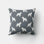 ブリュッセルグリフォンシルエット模様 クッション (裏面)