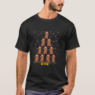 ブリュッセルグリフォンドッグサンタハットクリスマスライツクリステム Tシャツ