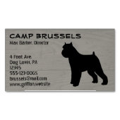 ブリュッセルグリフォンドッグシルエットウッドグレインスタイル マグネット名刺 (正面)