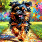 ブリュッセルグリフォンドッグポートレートアクリルアートプリント ジグソーパズル