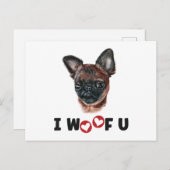 ブリュッセルグリフォンドッグIあなたをわ インビテーションポストカード (正面/裏面)