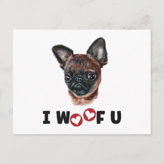ブリュッセルグリフォンドッグIあなたをわ インビテーションポストカード (正面)