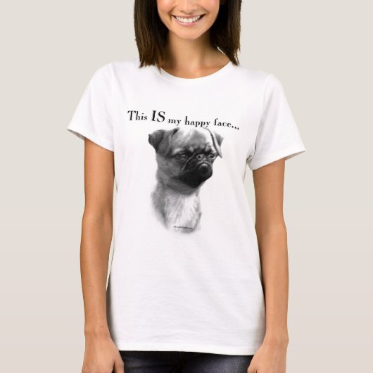 ブリュッセルグリフォンハピー顔 Tシャツ (正面)