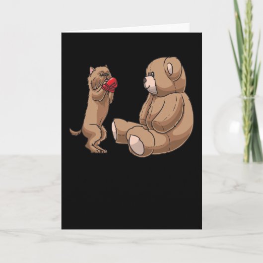 ブリュッセルグリフォンブルッセルロワ犬&ぬいぐるみ カード (正面)