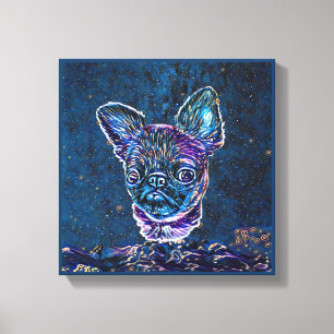 ブリュッセルグリフォンブルースター絵画リーナイトスタイル キャンバスプリント