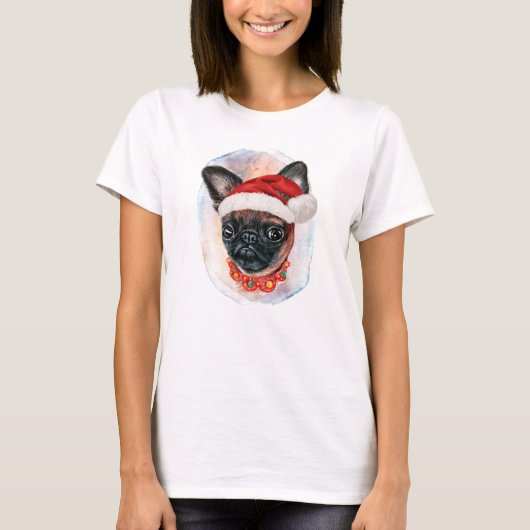 ブリュッセルグリフォン愛犬家Tのためのクリスマスプレゼント –  Tシャツ (正面)
