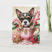 ブリュッセルグリフォン犬のクリスマスグリーティング カード (正面)