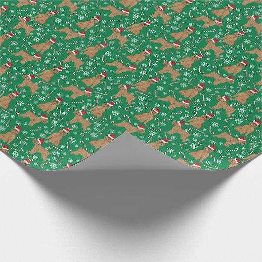 ブリュッセルグリフォン犬クリスマスホリデー ラッピングペーパー (角)