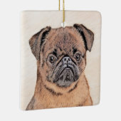 ブリュッセルグリフォン絵画スムーズオリジナルドッグアート セラミックオーナメント (右)