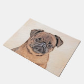 ブリュッセルグリフォン絵画スムーズオリジナルドッグアート ドアマット (アングル)
