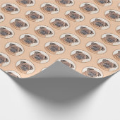 ブリュッセルグリフォン絵画スムーズオリジナルドッグアート ラッピングペーパー (角)