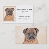 ブリュッセルグリフォン絵画スムーズオリジナルドッグアート 名刺 (正面/裏面)