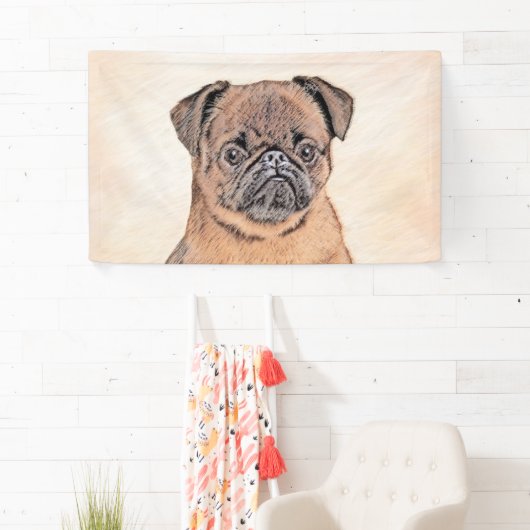 ブリュッセルグリフォン絵画スムーズオリジナルドッグアート 横断幕 (インサイチュ)