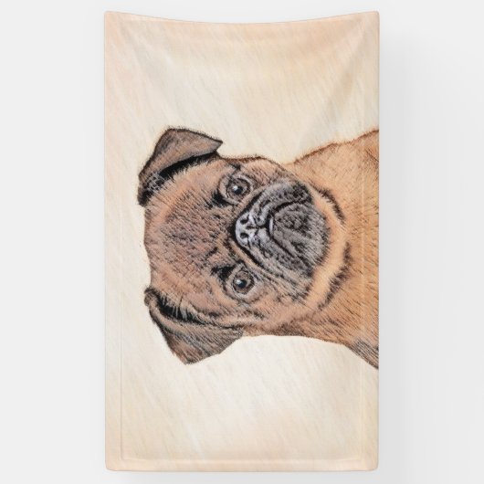 ブリュッセルグリフォン絵画スムーズオリジナルドッグアート 横断幕 (縦)