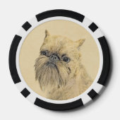 ブリュッセルグリフォン絵画ラフの – オリジナルドッグアート ポーカーチップ (裏面)