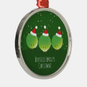 ブリュッセルスプラウツサンタハットフードクリスマス メタルオーナメント (右)