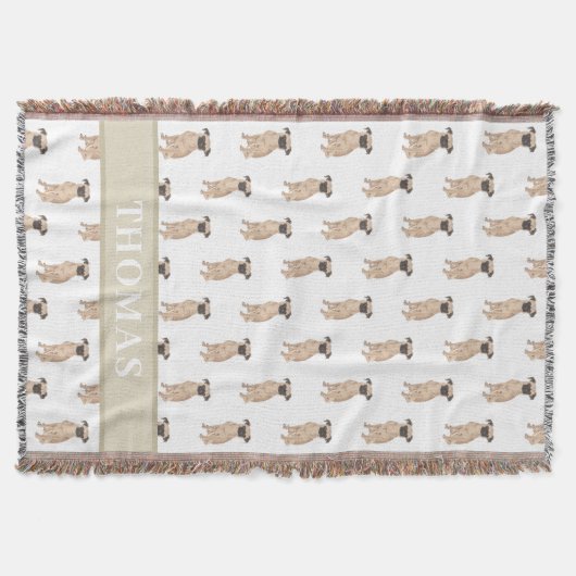 ブリュッセルパーソナライズされたグリフォン スローブランケット (正面)