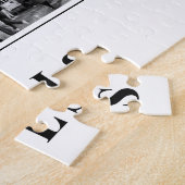 ブリュッセルブラック&ホワイト写真からの挨拶 ジグソーパズル (側面)