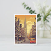 ブリュッセルベルギーアートヴィンテージトラベルイラストレーション ポストカード (スタンド正面)