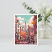 ブリュッセルベルギーアートヴィンテージトラベルイラストレーション ポストカード (スタンド正面)