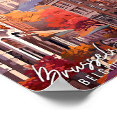 ブリュッセルベルギーアートヴィンテージ旅行イラストレーション ポスター (角)