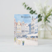 ブリュッセルベルギーガッシュ絵を描イラストレーション旅行 ポストカード (スタンド正面)