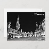 ブリュッセルベルギーグランドプレイスアットナイトトラベル ポストカード (正面/裏面)