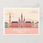 ブリュッセルベルギーグランドプレイスパステルトラベル ポストカード (正面)