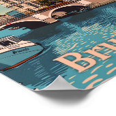 ブリュッセルベルギーヴィンテージレトロ旅行イラストレーション ポスター (角)