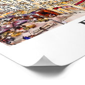 ブリュッセルベルギー旅行水の色の手描き ポスター (角)