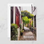 ブリュッセルベルギー旧通り写真はがき ポストカード (正面/裏面)