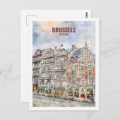 ブリュッセルベルギー有名な旅行水の色 ポストカード (正面/裏面)