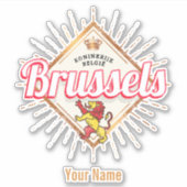 ブリュッセルヨーロッパキャピタルベルギーレトロライオンヴィンテージ シール (正面)