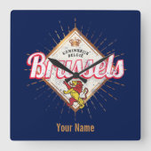 ブリュッセルヨーロッパキャピタルベルギーレトロライオンヴィンテージ スクエア壁時計 (正面)