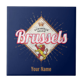 ブリュッセルヨーロッパキャピタルベルギーレトロライオンヴィンテージ タイル