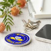 ブリュッセル丸エンブレム キーホルダー (側面)