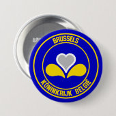 ブリュッセル丸エンブレム 缶バッジ (正面&裏面)