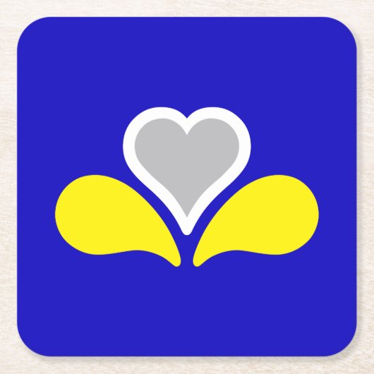 ブリュッセル国旗、ベルギー・スクエア紙コースター スクエアペーパーコースター (正面)