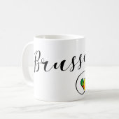 ブリュッセル市旗ハート コーヒーマグカップ (正面左)