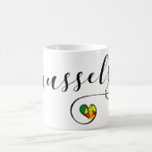 ブリュッセル市旗ハート コーヒーマグカップ (中央)