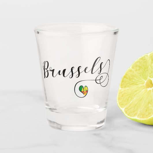 ブリュッセル市旗ハート ショットグラス (正面)