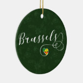 ブリュッセル市旗ハート セラミックオーナメント (右)