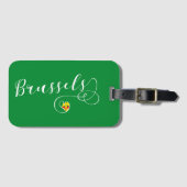ブリュッセル市旗ハート ラゲッジタグ (正面横)