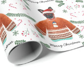 ブリュッセル犬クリスマスセーターを着たフェスティバル ラッピングペーパー (ロールコーナー)