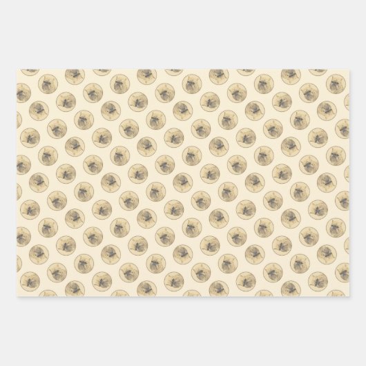 ブリュッセル絵を描グリフォン赤ざらめかわいいドッグアート ラッピングペーパーシート (正面)