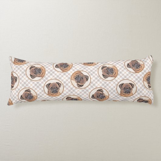 ブリュッセル絵を描グリフォン赤なめらかな可愛いドッグアート ボディピロー (正面)