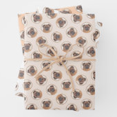 ブリュッセル絵を描グリフォン赤なめらかな可愛いドッグアート ラッピングペーパーシート (インサイチュ)