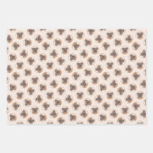 ブリュッセル絵を描グリフォン赤なめらかな可愛いドッグアート ラッピングペーパーシート (正面)