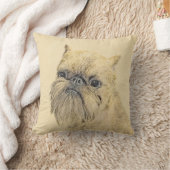 ブリュッセル絵画グリフォンの – かわいいオリジナルドッグアート クッション (ブランケット)